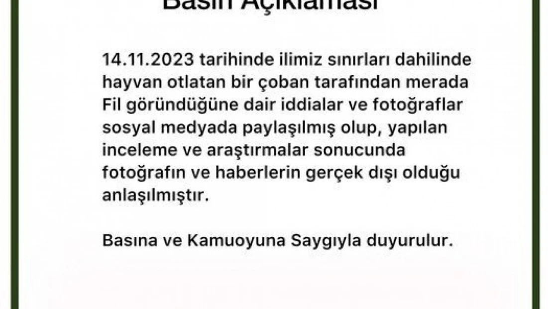 Ardahan'da 'fil' alarmı