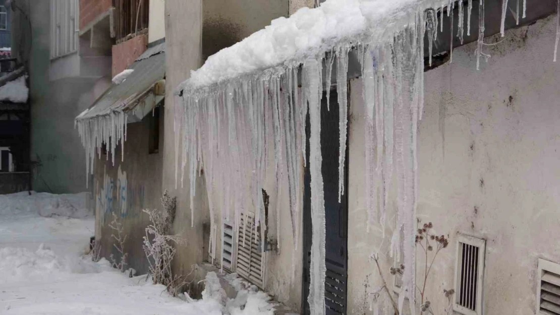 Ardahan'da soğuk hava: Araçlar çalışmadı, buz sarkıtları oluştu