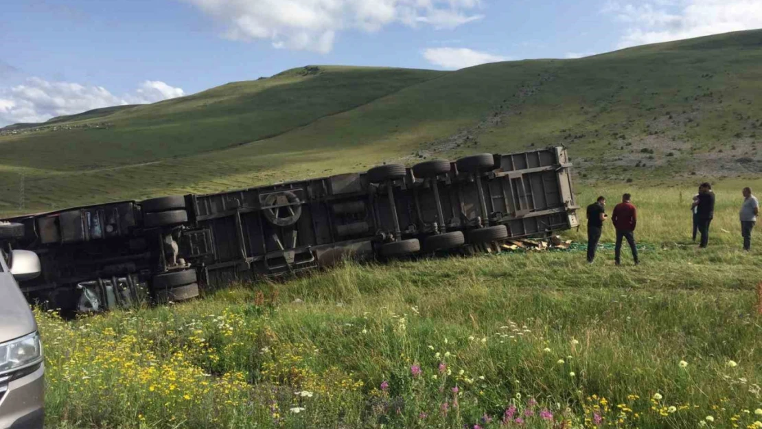 Ardahan'da tır devrildi: 1 yaralı