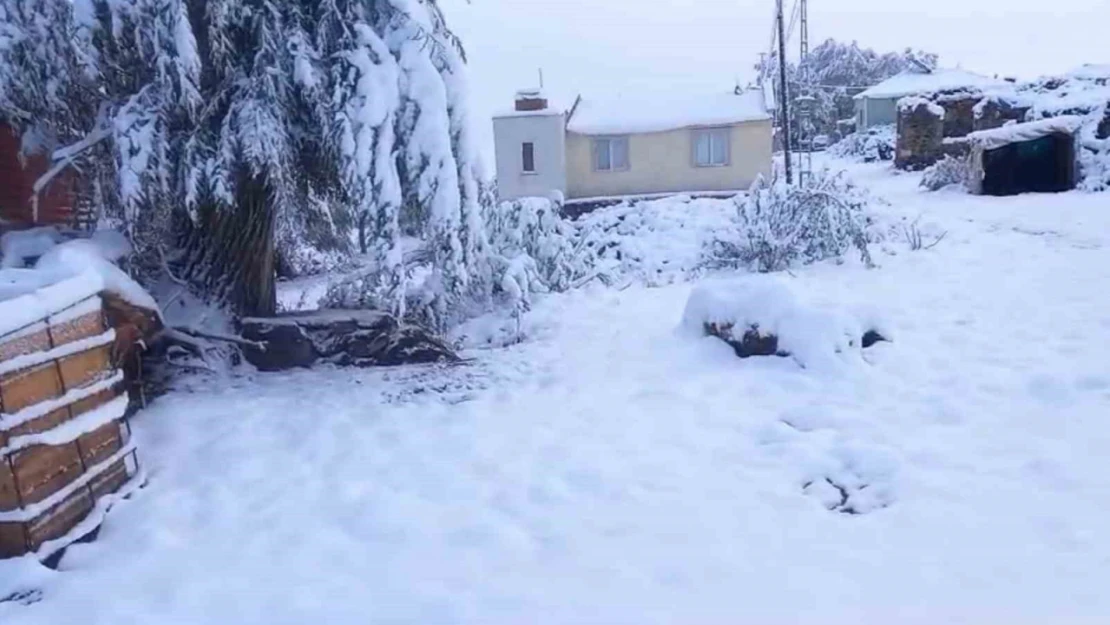 Aşkale'de 2 bin 400 rakımdaki köyler beyaza büründü