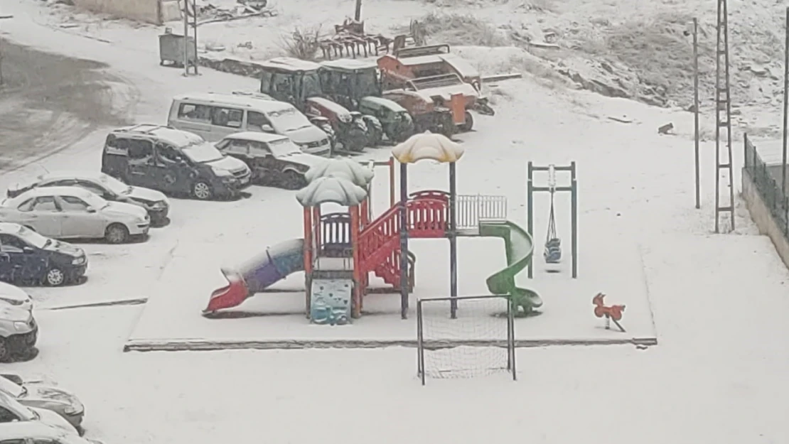 Aşkale'de kar yağışı etkili oluyor