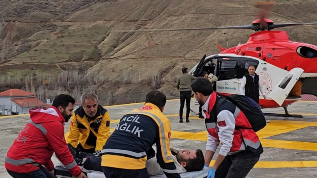 Bahçesaraylı hasta helikopterle hastaneye kaldırıldı