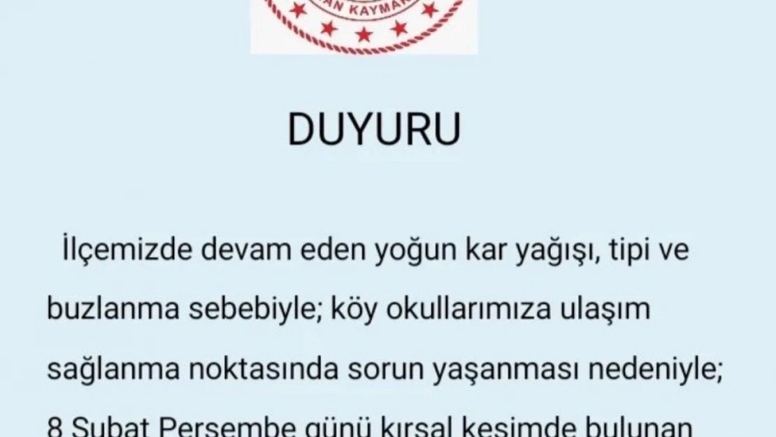 Çaldıran'da taşımalı eğitime 1 gün ara