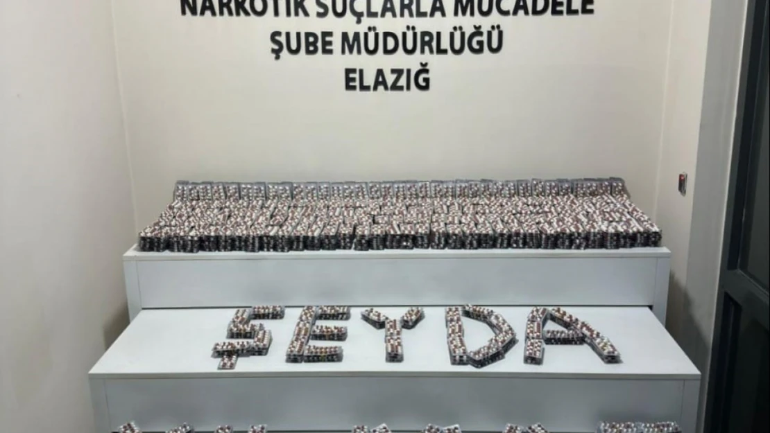 Elazığ'da 24 bin sentetik ecza maddesi ele geçirildi