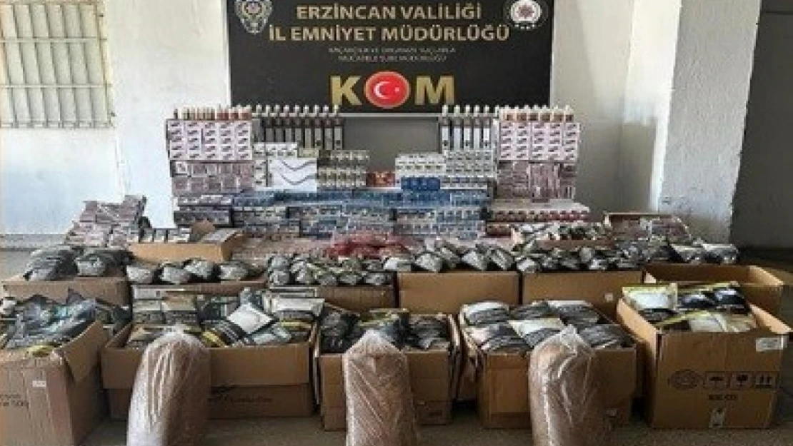 Erzincan'da 1 milyon 250 bin TL değerinde kaçak ürünler ele geçirildi