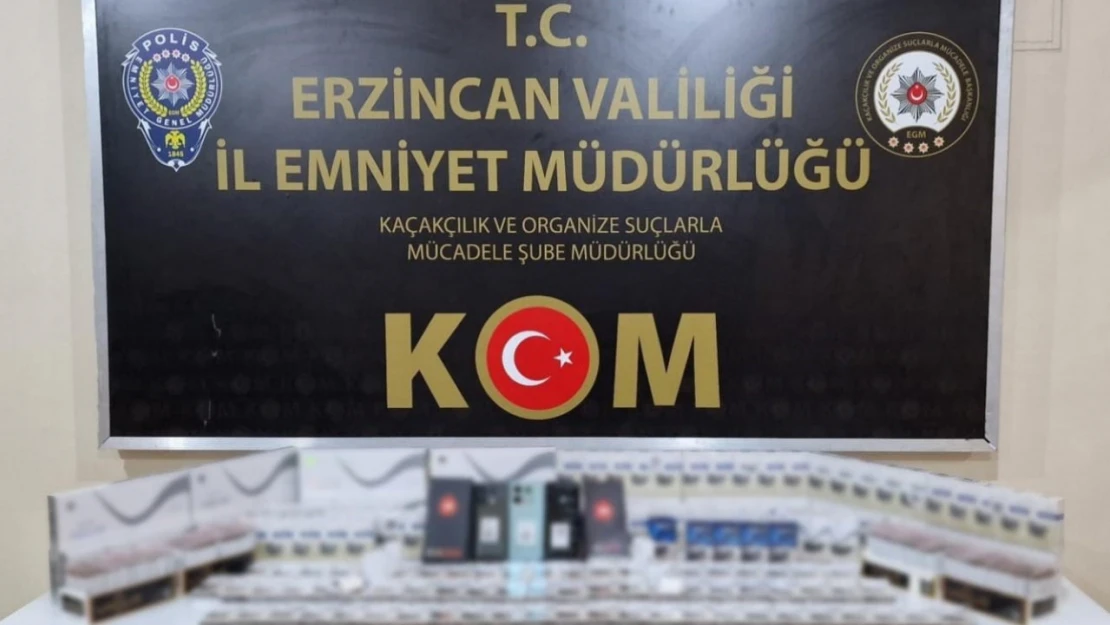 Erzincan'da 60 bin değerinde kaçak telefon ve sigara ele geçirildi