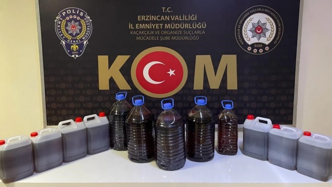 Erzincan'da 80 litre sahte alkol ele geçirildi