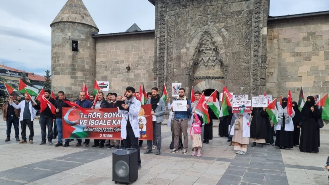 Erzurum'da Gazze için sessiz yürüyüş