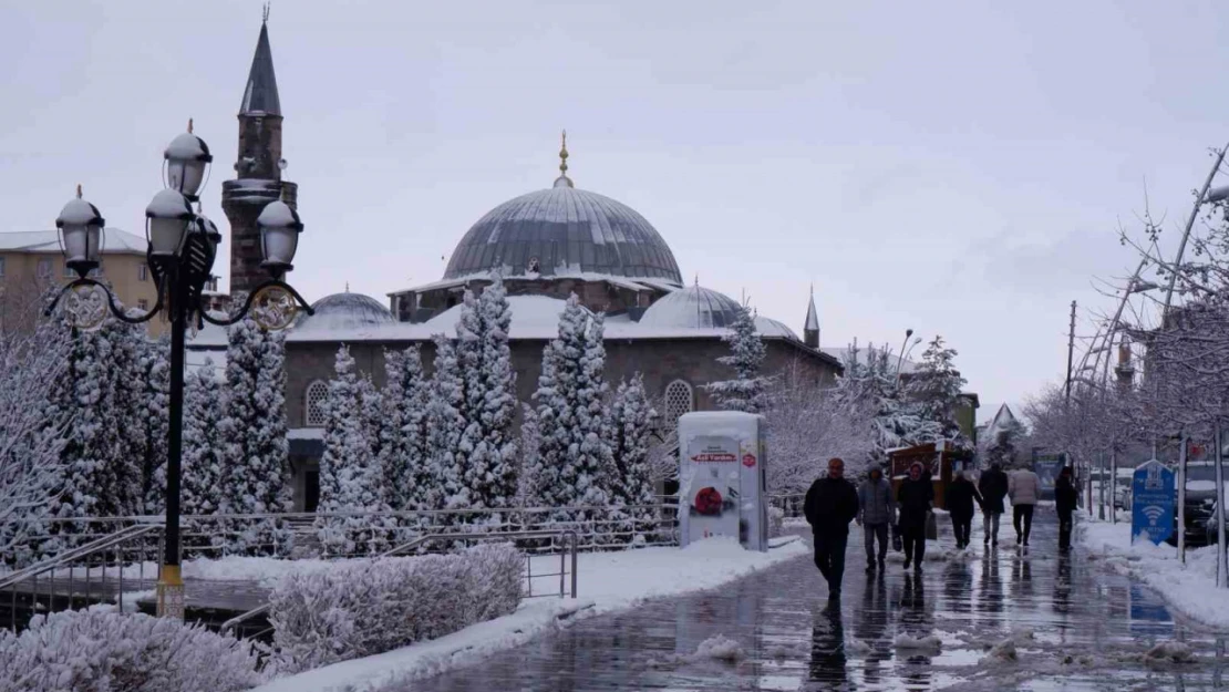 Erzurum'da kar yağışı sonrası kartpostallık manzaralar