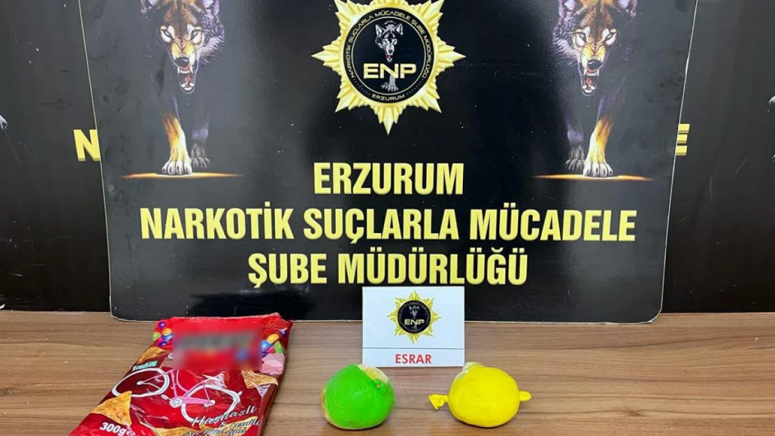 Erzurum'da uyuşturucu operasyonu: Cips paketi içerisinde uyuşturucu ele geçirildi