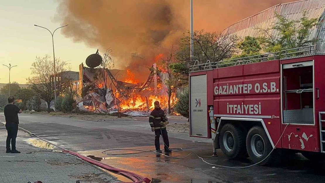 Gaziantep'te halı fabrikasında yangın