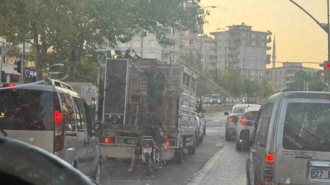 Gaziantep'te tehlikeli yolculuk