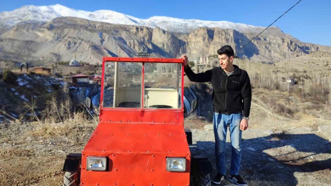Hayali olan aracı kendi elleriyle yaptı