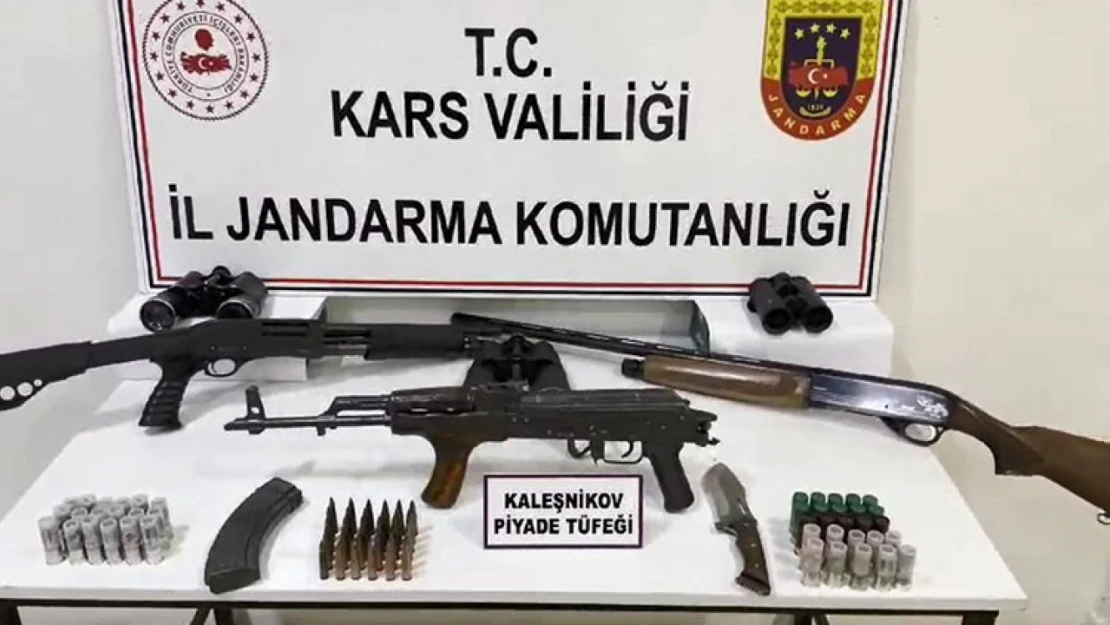 Kağızman'da Kaleşnikov ve mühimmat ele geçirildi