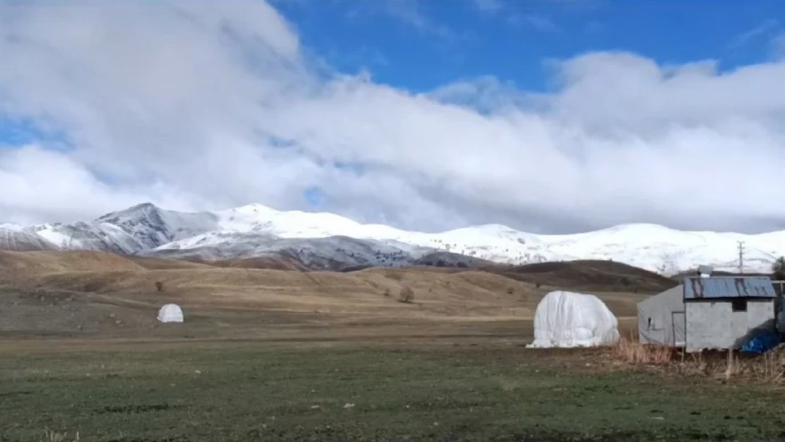 Karlıova'nın yüksek kesimleri beyaza büründü