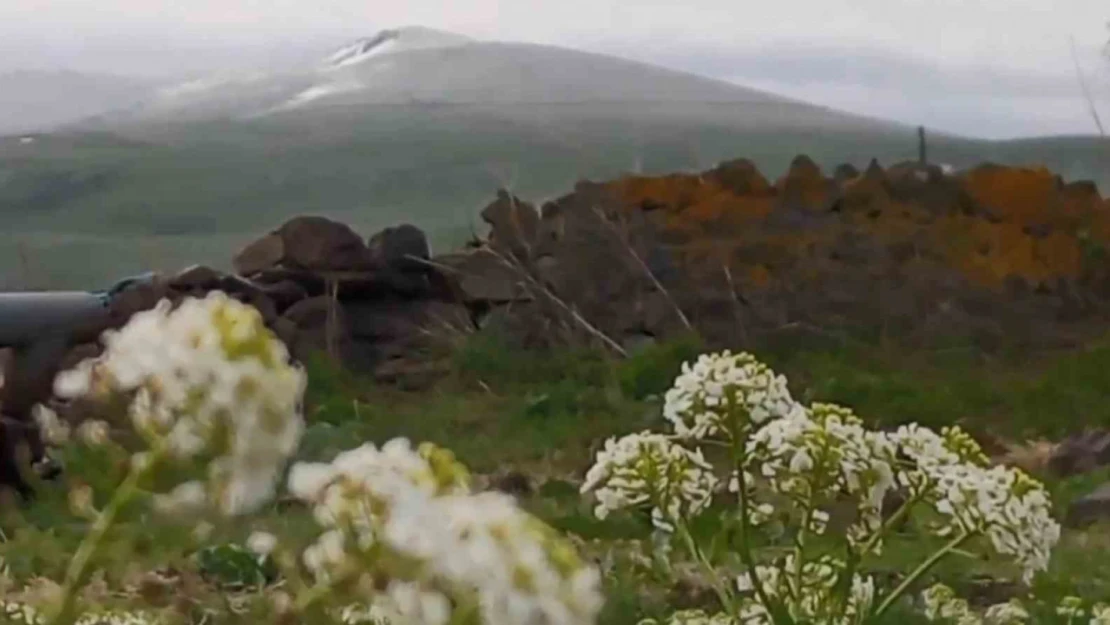 Kars'ta Dumanlı Dağı'nın zirvesine kar yağdı