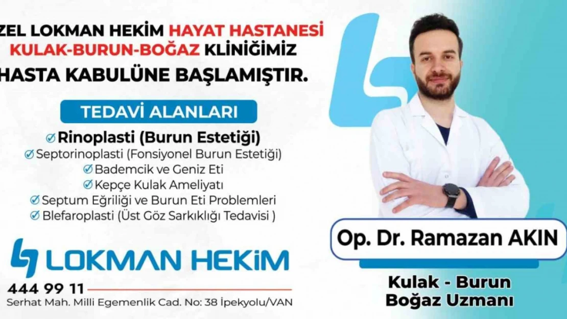 KBB Uzmanı Operatör Dr. Ramazan Akın Lokman Hekim Hayat Hastanesinde hizmete başladı