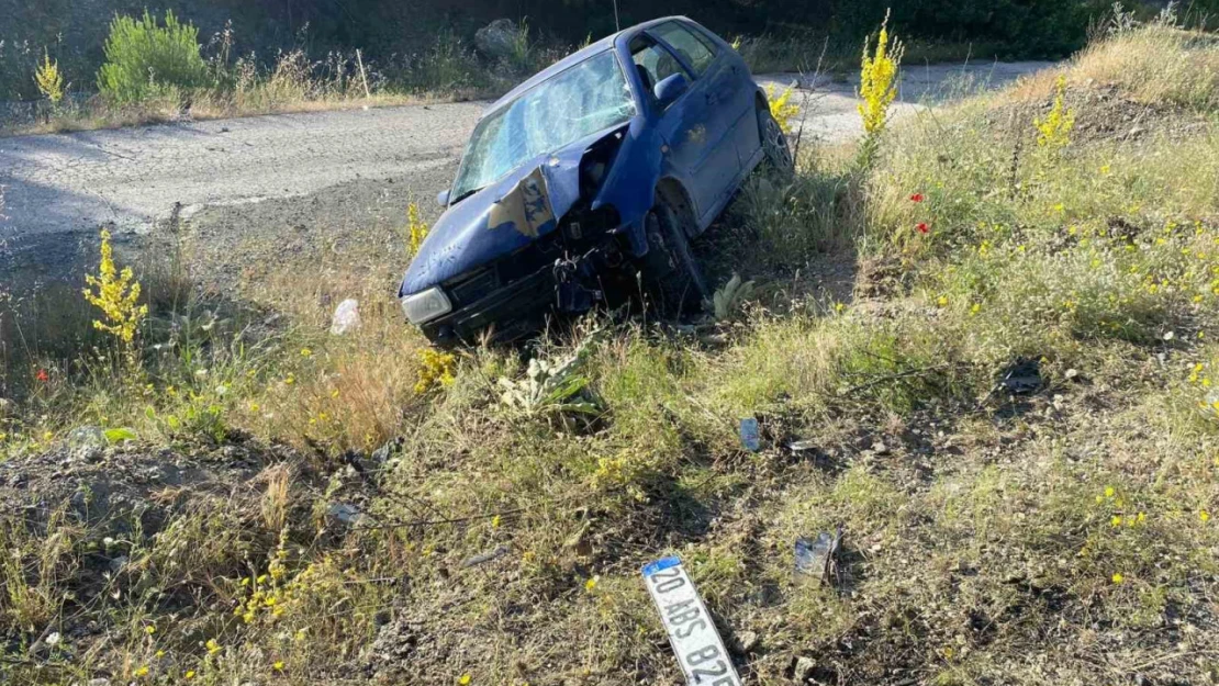 Malatya'da otomobil şarampole uçtu, 1 yaralı