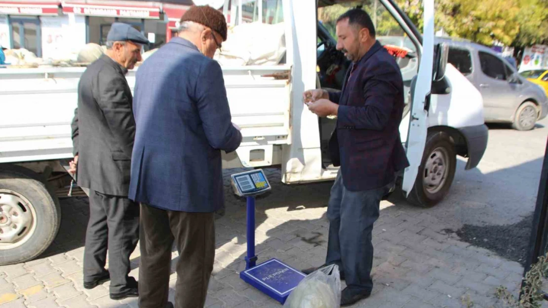 Muş merkezde yetiştirdiği kabakları Varto'da satıyor