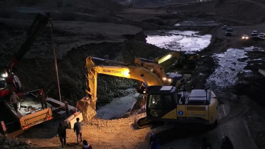 Narman Yanıktaş regülatör sulama inşaatı hızla devam ediyor