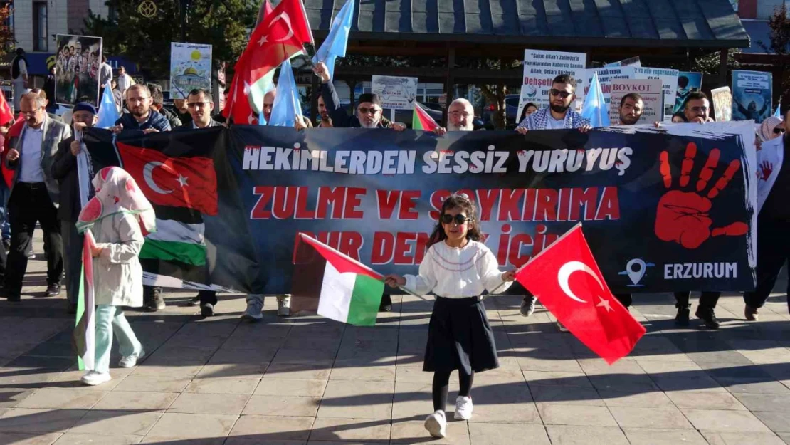 Sağlıkçıların Erzurum'da 47 haftalık sessiz yürüyüşü