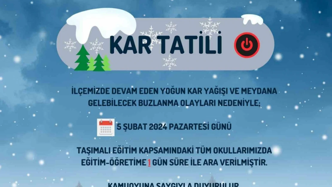 Saray ilçesinde taşımalı eğitime 1 gün ara verildi'