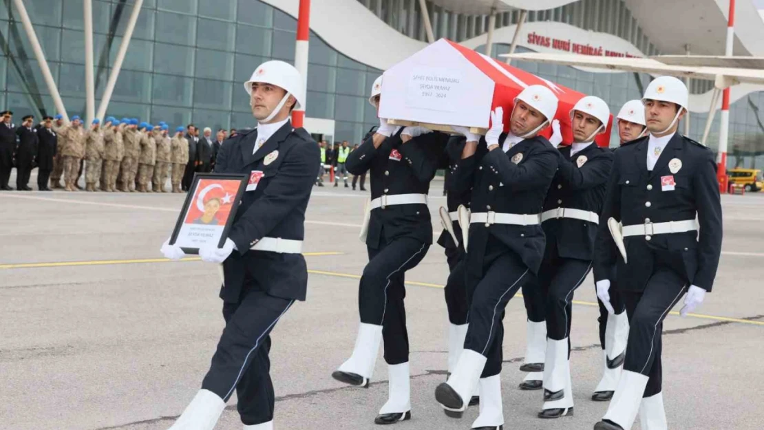 Şehit polis Şeyda Yılmaz'ın cenazesi memleketi Sivas'a getirildi