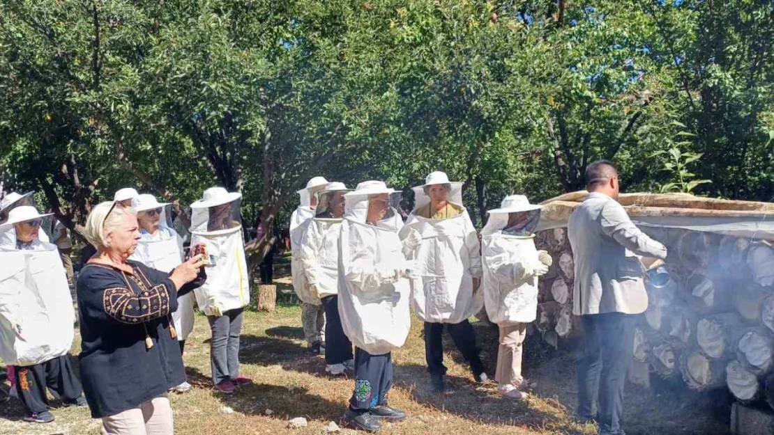 Yerli turistler Van'da bal hasadı yaptı