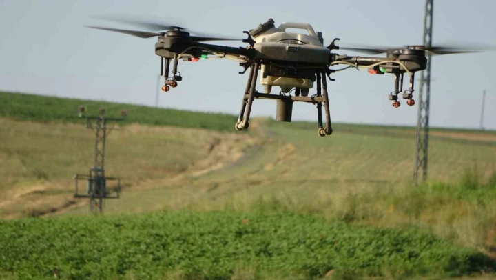 Bitlis'teki çiftçiler tasarruf için ilaçlamayı dronla yapıyor