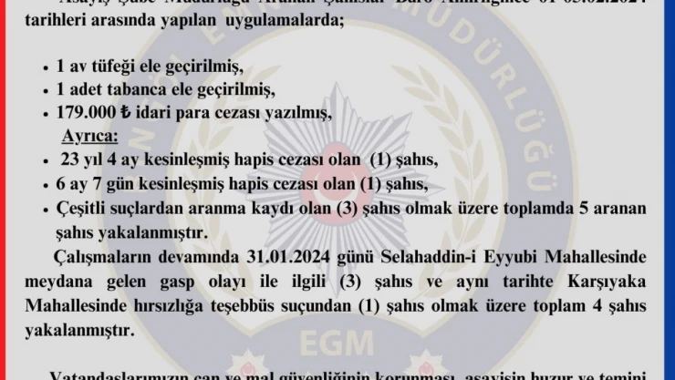 Bingöl'de aranan 5 şahıs yakalandı