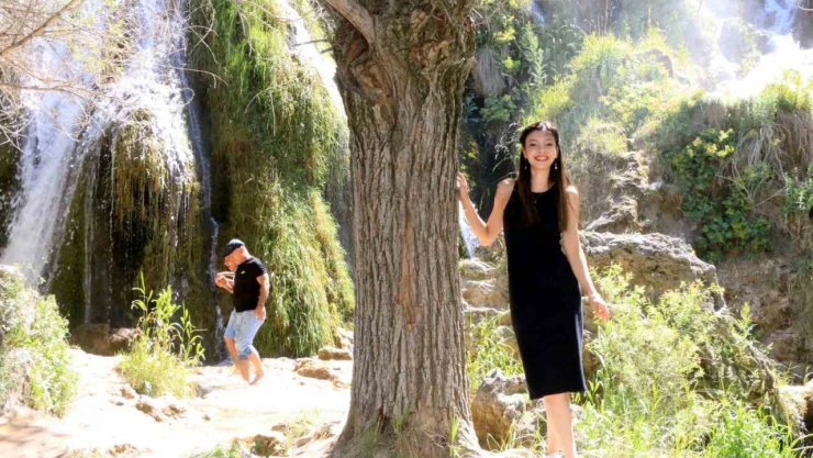 Girlevik Şelalesi'nde hafta sonu yoğunluğu