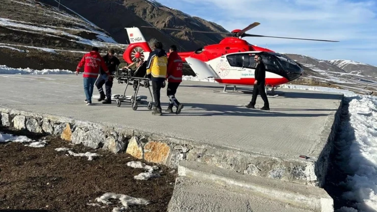 Van'da ambulans helikopter hamile kadın için havalandı