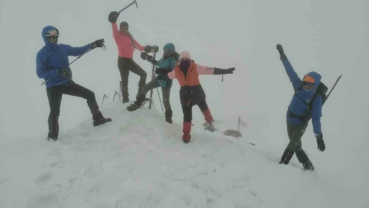 Van Gölü'ne dikkat çekmek için Berit Dağı'na tırmandılar