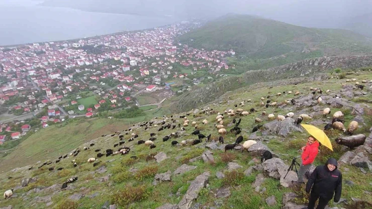 Yağmur ve dolu altında saatlerce 'gökkuşağını' beklediler