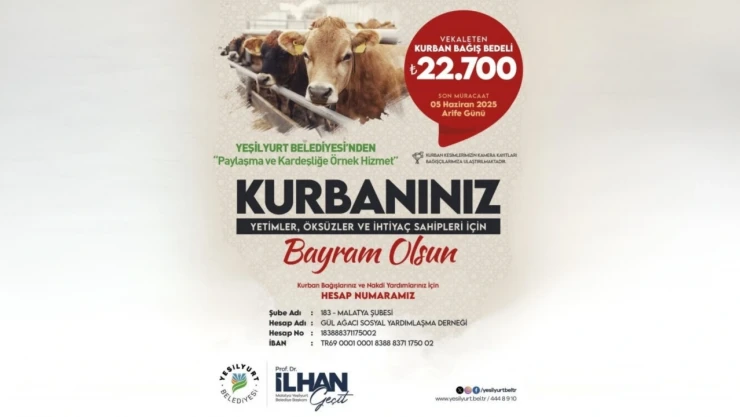 Yeşilyurt Belediyesi Kurban Bağış Hizmetini Başlattı